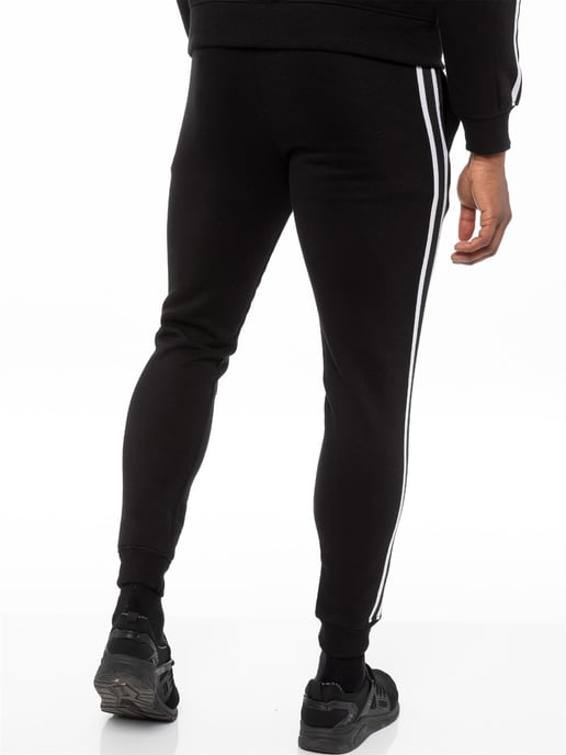 Enzo | Heren Zip Up Tape Hoodie Tracksuit Set - Zwart - Image 6