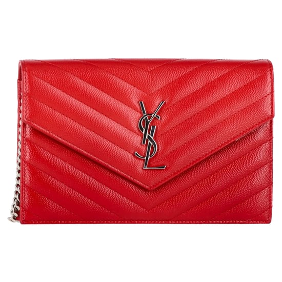 Saint Laurent Classic Cassandre Matelassé Wallet On Chain Bag in Red Leather - Image 1