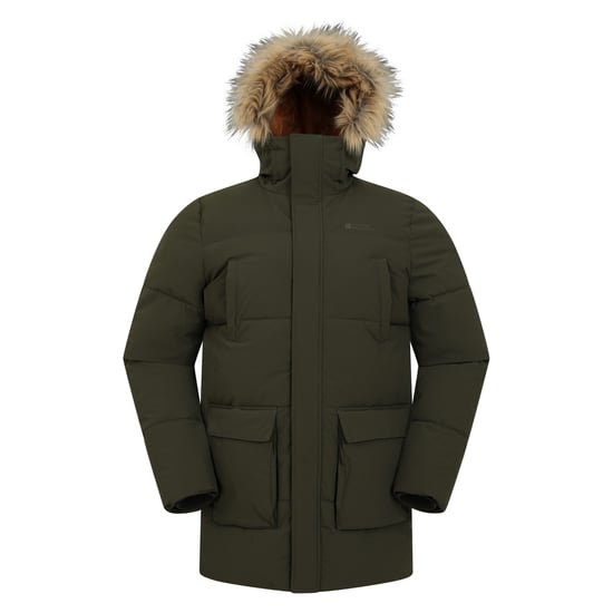 Mountain Warehouse Waterafstotende gewatteerde parka voor heren (Kaki Groen) - Image 1