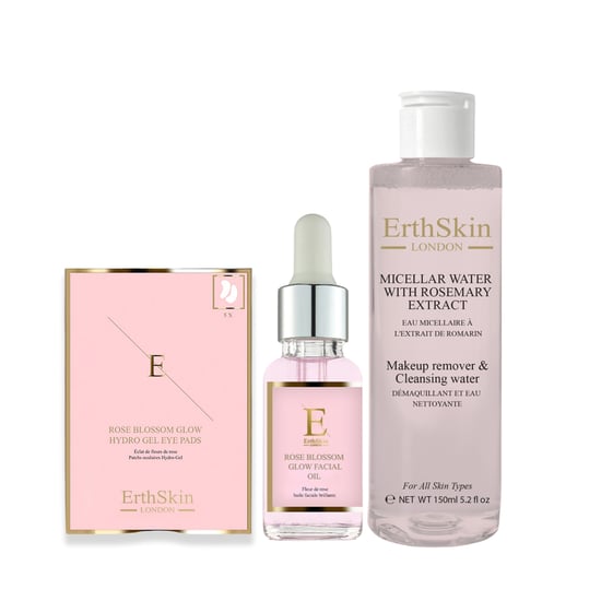 Micellair water met rozemarijnextract 150ml + PINK FLOWER GLOSS FACE GOOD OIL 30ML + PINK FLOWER GLOSS HYDRO-GEL EYE PADS 5 X 2 - Image 1