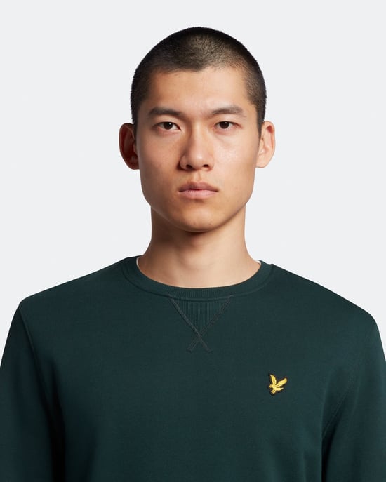 Lyle & Scott sweatshirt met ronde hals in groen - Image 5