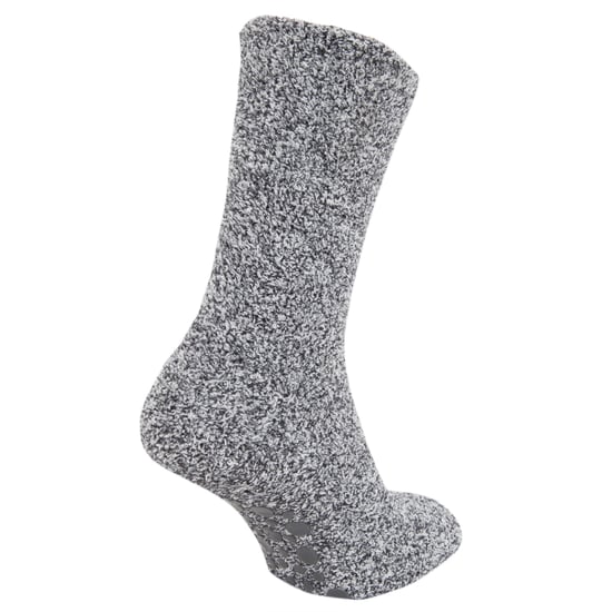 Floso Heren Warme Slippersokken met Rubberen Antislip Grip (Grijs) - Image 2
