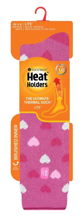 Heat Holders Lite - Lange thermo sokken voor dames - Roze Hart - Image 2