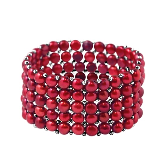 Bracelet 5 Rows of Real Freshwater Pearls - 4 mm