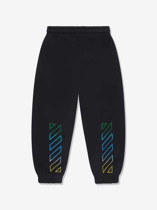 Off-White Kids Diagonal Rainbow Joggers in Black
