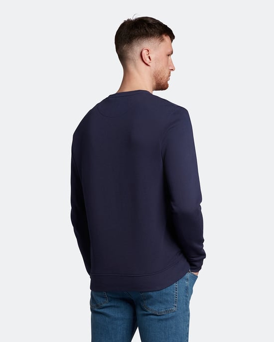 Lyle & Scott sweatshirt met ronde hals in marineblauw - Image 3