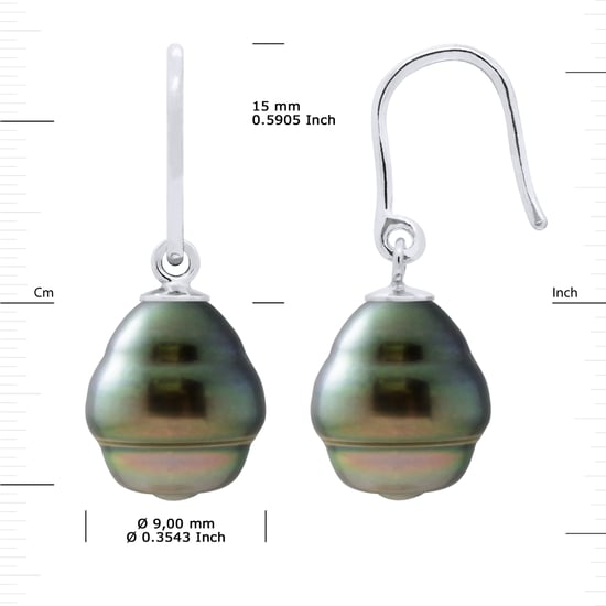 DIADEMA - Earrings - Silver and Real Tahitian Pearls