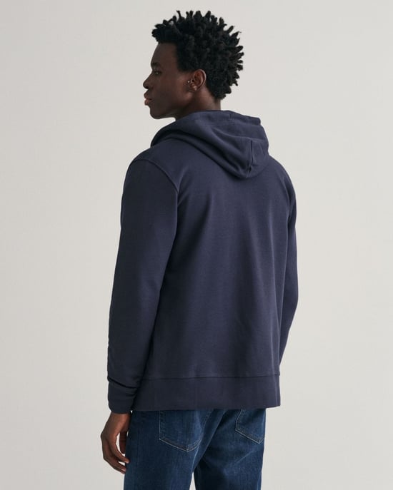 GANT Heren Regular Fit Shield Logo Volledige Rits Hoodie - Image 2