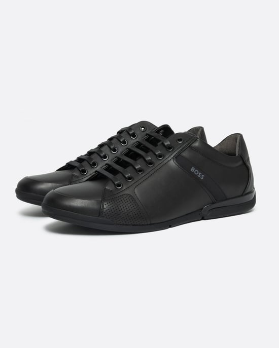 BOSS Orange Saturn Heren Lage Profiel Leren Sneakers Met Geur-Controle Voering NOS - Image 1