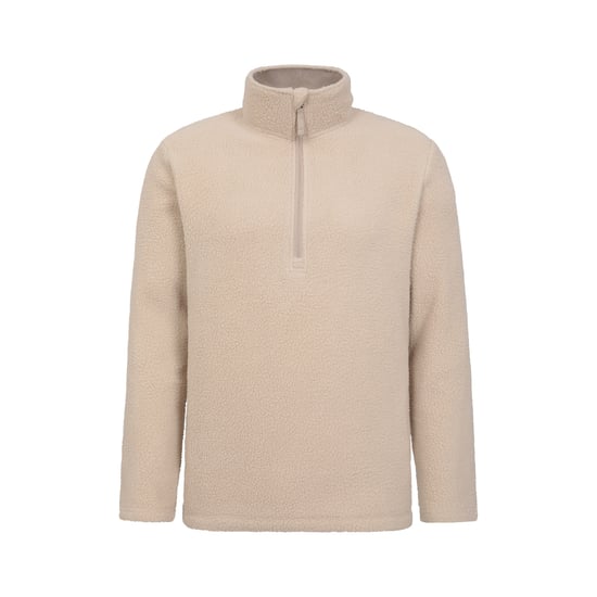 Mountain Warehouse Heren Ted Borg Half Zip Fleece Top (Beige) - Image 1