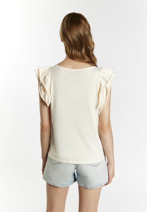 Dreimaster T-shirt Dames wolwit - Image 4