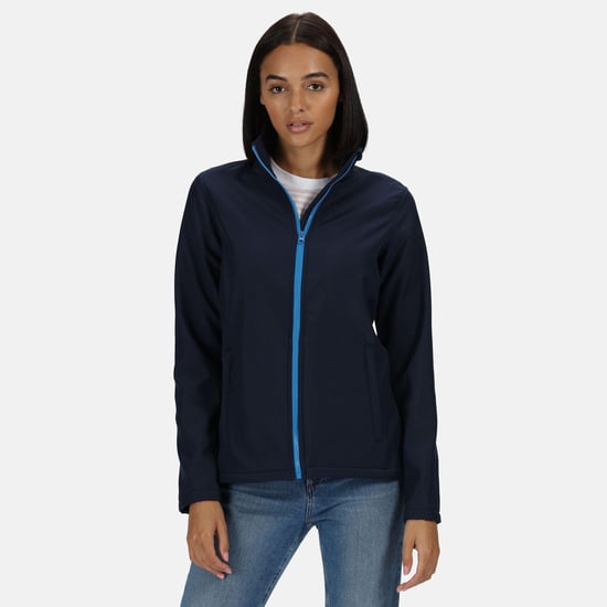 Regatta Womens/Ladies Ablaze Printable Soft Shell Jacket (Navy Blue/French Blue)