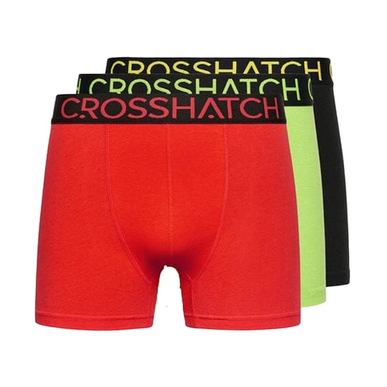 Crosshatch Heren Highlighter Boxer Shorts (Pack of 3) (Groen/rood) - Image 1
