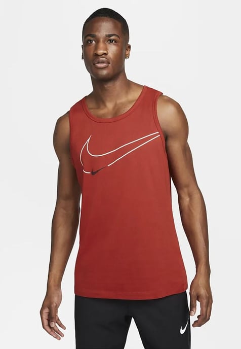 Nike Dri-FIT grafisch trainingstankvest voor heren in rood - Image 1