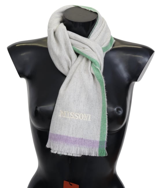 Missoni Mannen Beige 100% Kasjmier Unisex Wrap Sjaal - Image 1