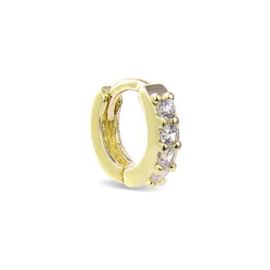 Piercing Luxenter, Ansung Sterling Zilver 925 en Briljant Zirkonia afgewerkt in 18 karaat geel goud - Image 1