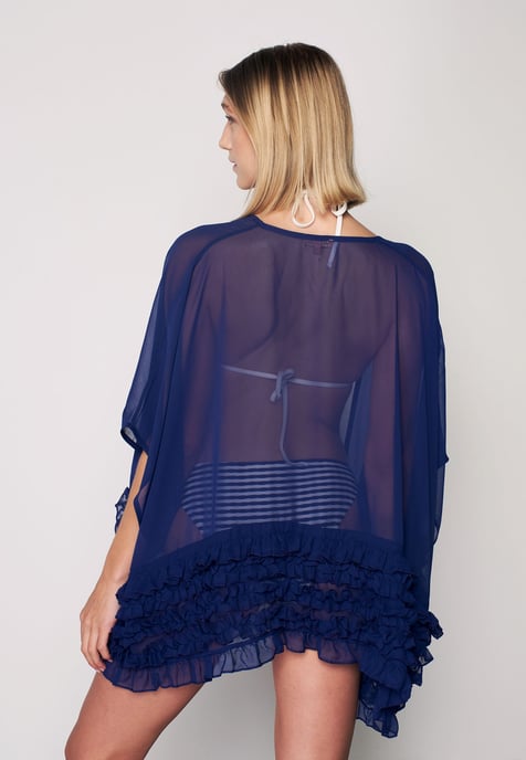 Herita Kimono met Ruches - Blauw - Image 5