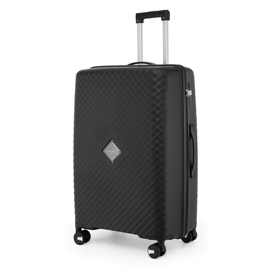 Dual 4 Wheel Robust Lightweight TSA Hard Shell Black Suitcase Luggage Travel Bags Set