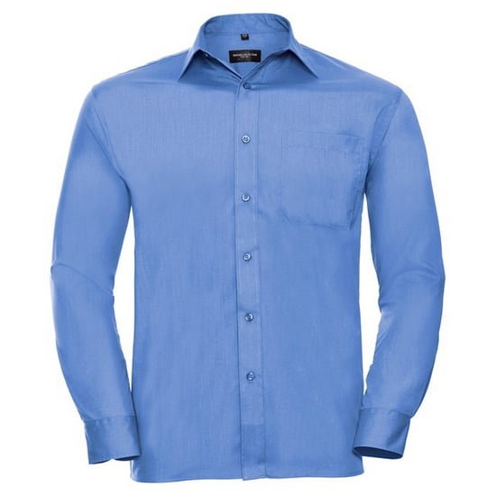 Russell Collection Heren Poplin Easy-Care overhemd met lange mouwen (Bedrijfsblauw) - Image 1