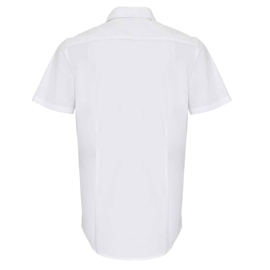 Premier Heren Rekken Pasvorm Poplin Korte Mouwen Shirt (Wit) - Image 3