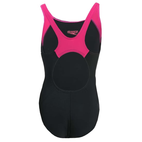 Girl's Speedo Junior Splice MSBK Swimsuit in black pink