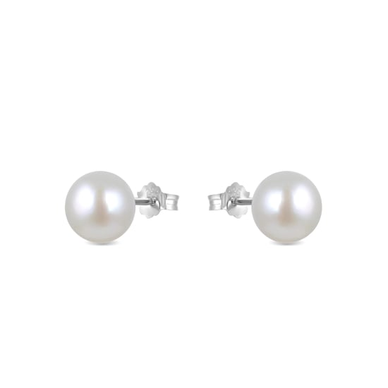 Luxenter oorbellen, basis 925 sterling zilver en witte parel met gerhodineerde afwerking - Image 2