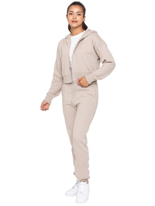 Enzo | Dames Crop Zip Hoodie Tracksuit Set - Image 2