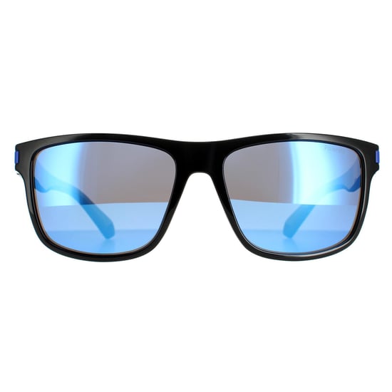 Polaroid Square Mens Black Blue Blue Mirror Polarized PLD 2123/S