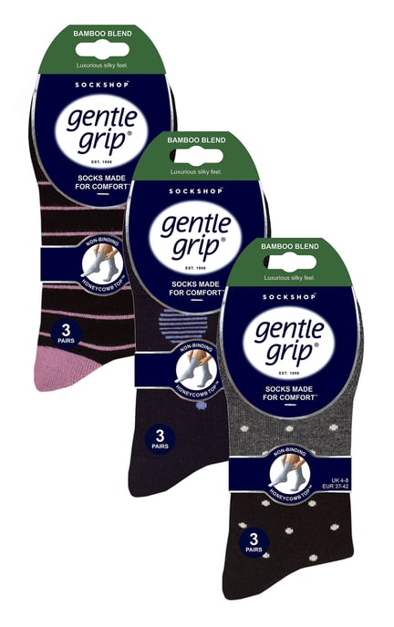 Gentle Grip - Dames 9 Pak Bamboe Sokken - SOLRM373839 - Image 2