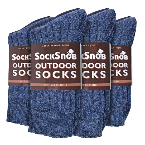 Sock Snob - 12 paar wollen laarzensokken voor heren - Blauw - Image 2