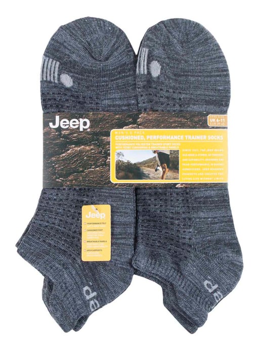 Jeep - Set van 6 katoenen sportenkelsokken voor heren - Houtskool Grijs - Image 2