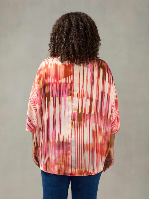 Pink Tie Dye Batwing Top