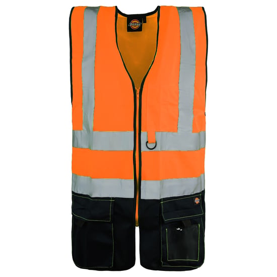 Dickies Tweekleurig Hi-Vis Heren Oranje Vest - Image 1