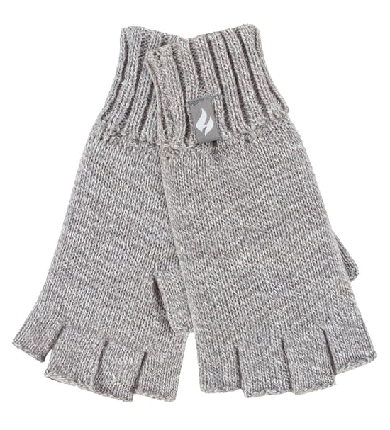 Heat Holders - Solide gebreide vingerloze dameshandschoenen - Grijs - Image 1