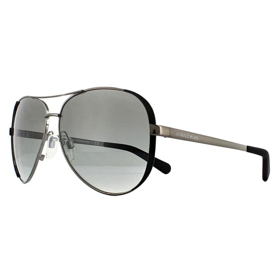 Michael Kors Aviator Womens Gunmetal Black Grey Gradient Sunglasses