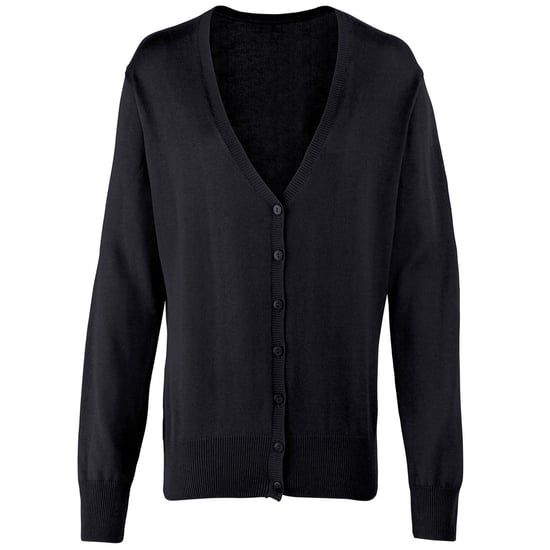 Premier Dames/Dames Katoen Acryl V Hals Vest (Zwart) - Image 1