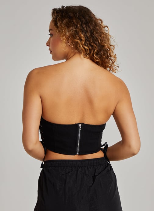 Cargo Side Lace Up Corset Bandeau Top