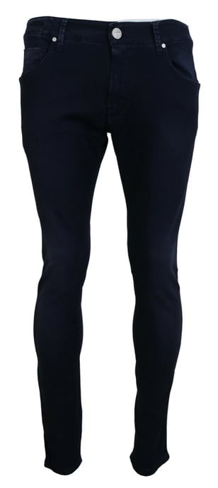 Acht Heren Blauwe Katoenen Aansluitende Slim Fit Casual Spijkerbroek - Image 1