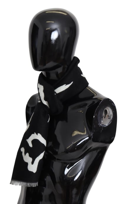 Givenchy Zwart Wit Wool Unissex Winter Warm SCARF Wrap Heren sjaal - Image 2
