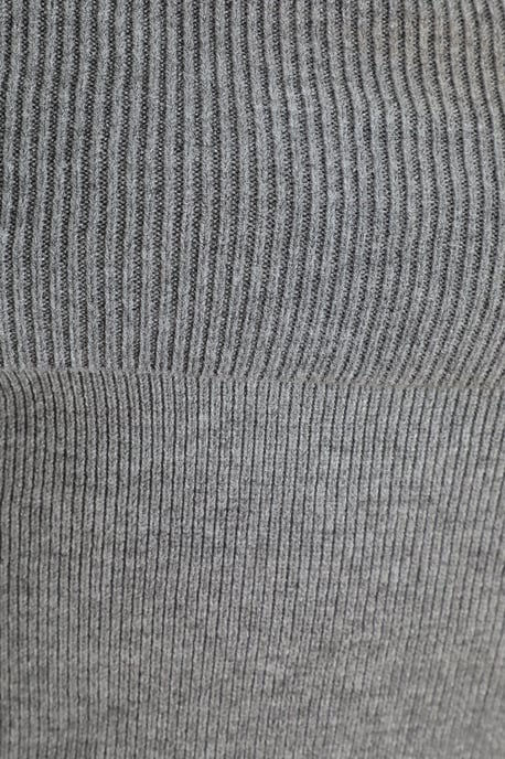 Grey Ribbed Bardot Jumper