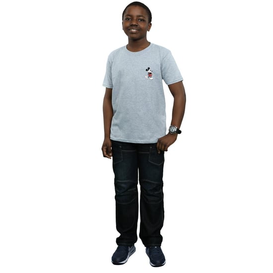 Disney Jongens Mickey Mouse Kickin Retro Borst T-shirt (Sportgrijs) - Image 4