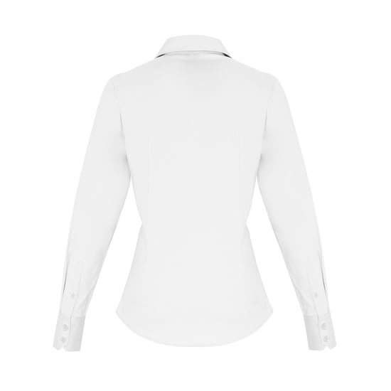 Premier Womens/Ladies Poplin Stretch Long-Sleeved Shirt (White)