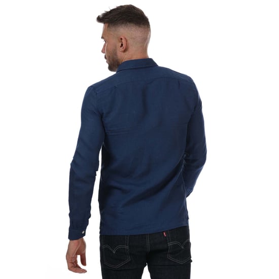 Lacoste linnen overhemd met normale pasvorm voor heren, blauw - Image 2