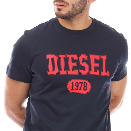 Heren Diesel T-Diegor 1-A T-Shirt in Navy - Image 2
