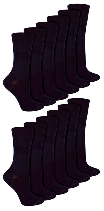 IOMI - 12 paar bamboesokken voor diabeten voor dames - Zwart - Image 1