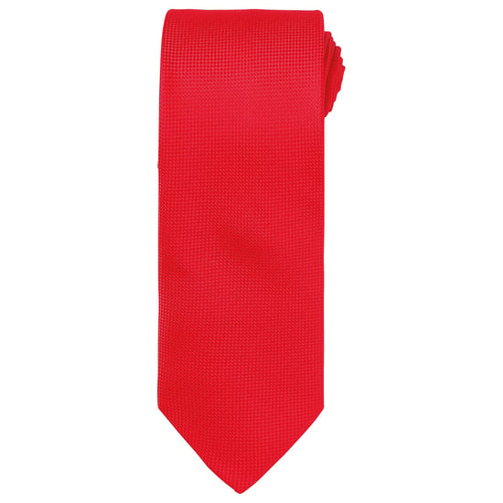 Premier Uniseks Micro Wafel Stropdas voor volwassenen (Rood) - Image 1