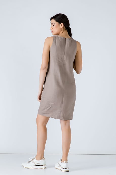 Taupe Sleeveless Sack Dress