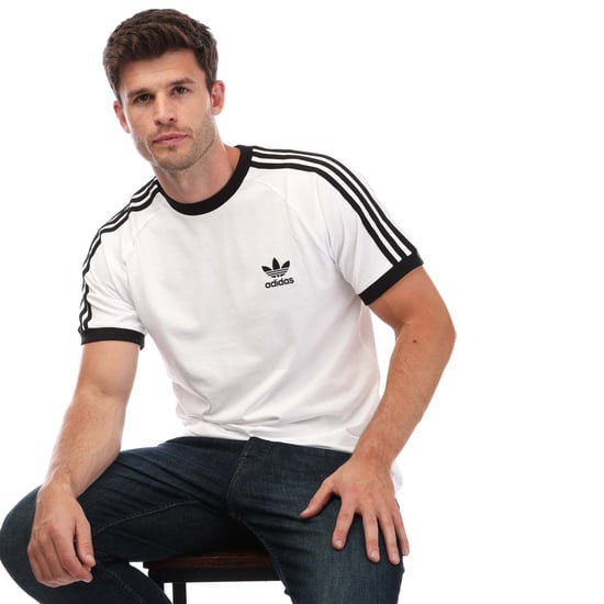 Men's adidas Originals Originals 3 Stripes California T-Shirt in White Black - Image 4