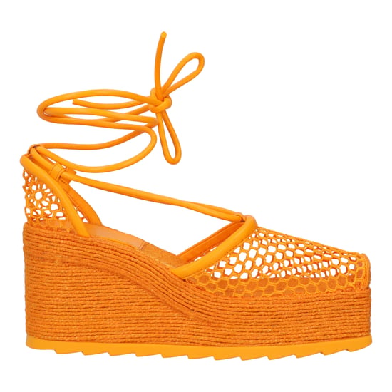 Bottega Veneta Orange Stretch 90 Wedge Espadrilles - Image 5