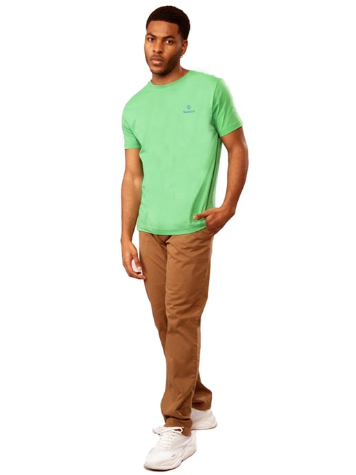Gant | Mens Crew Neck T-Shirt Contrast Logo - Green